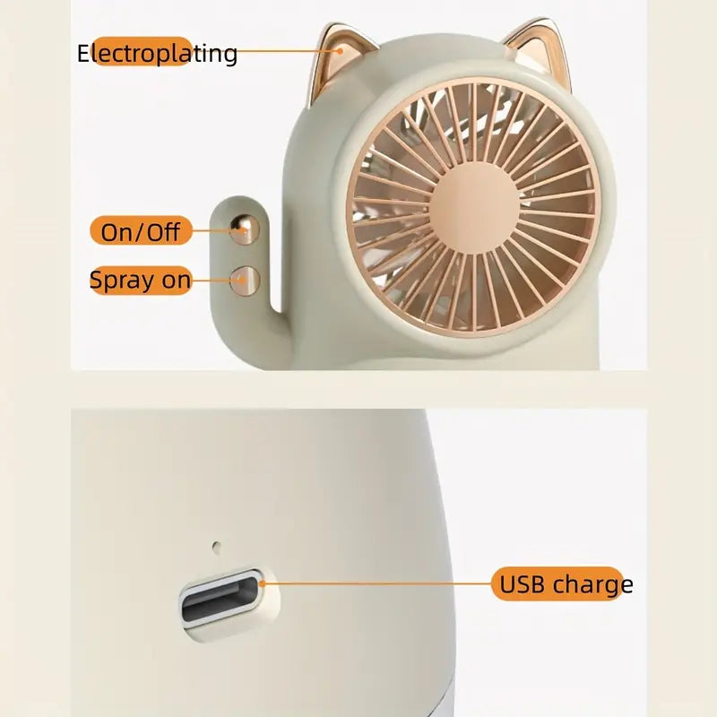 USB Rechargeable Water Spray Fan